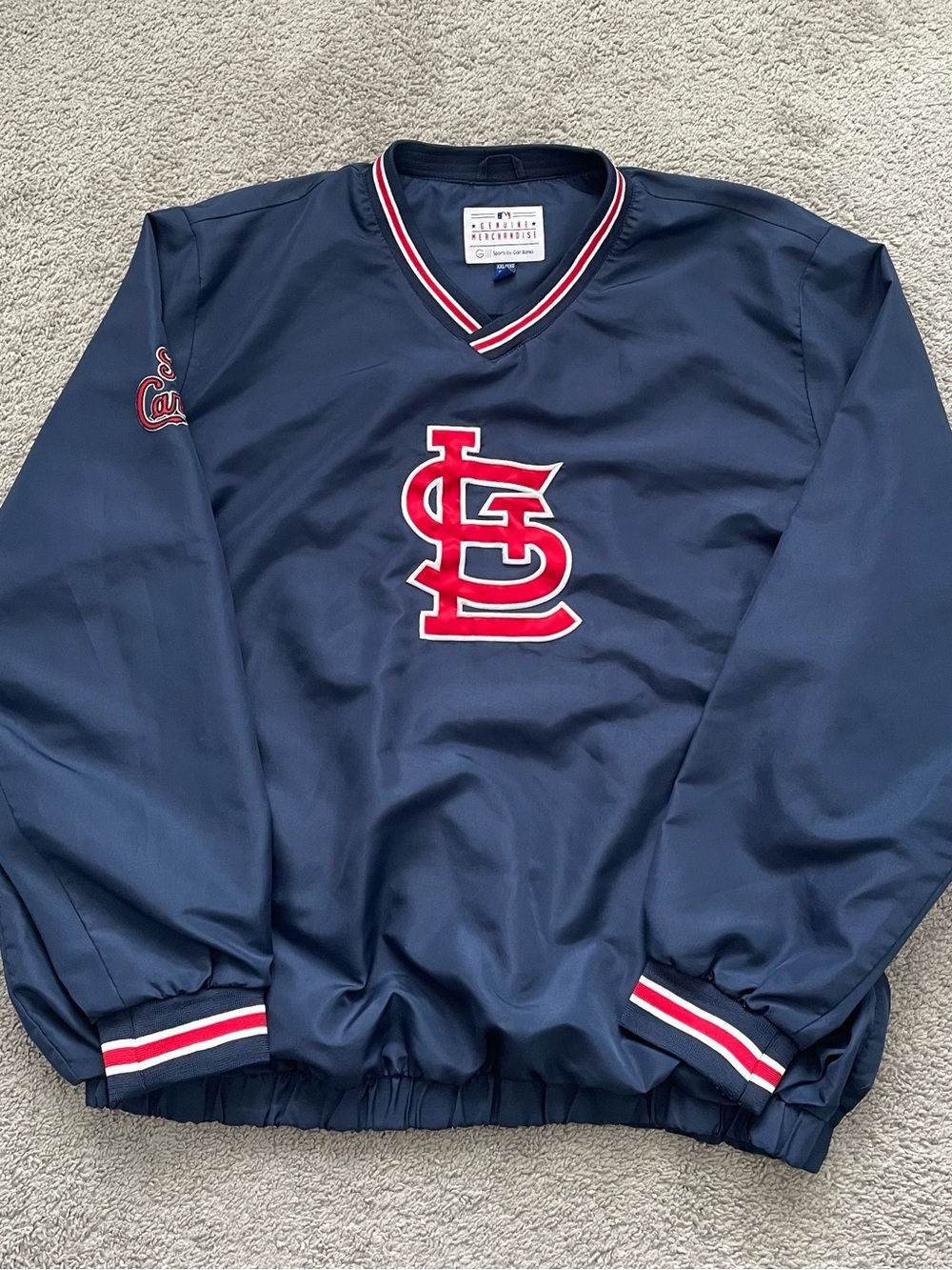 St. Louis Cardinals MLB Authentic Navy Pullover 2XL
